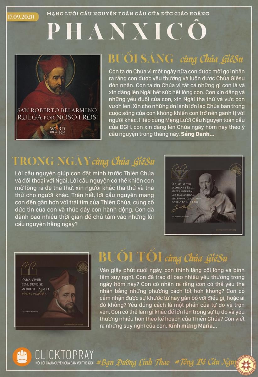 Tông đồ Cầu nguyện ngày 17/9