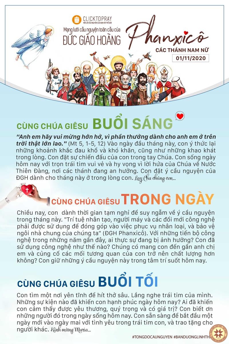 Tông đồ Cầu nguyện ngày 01/11