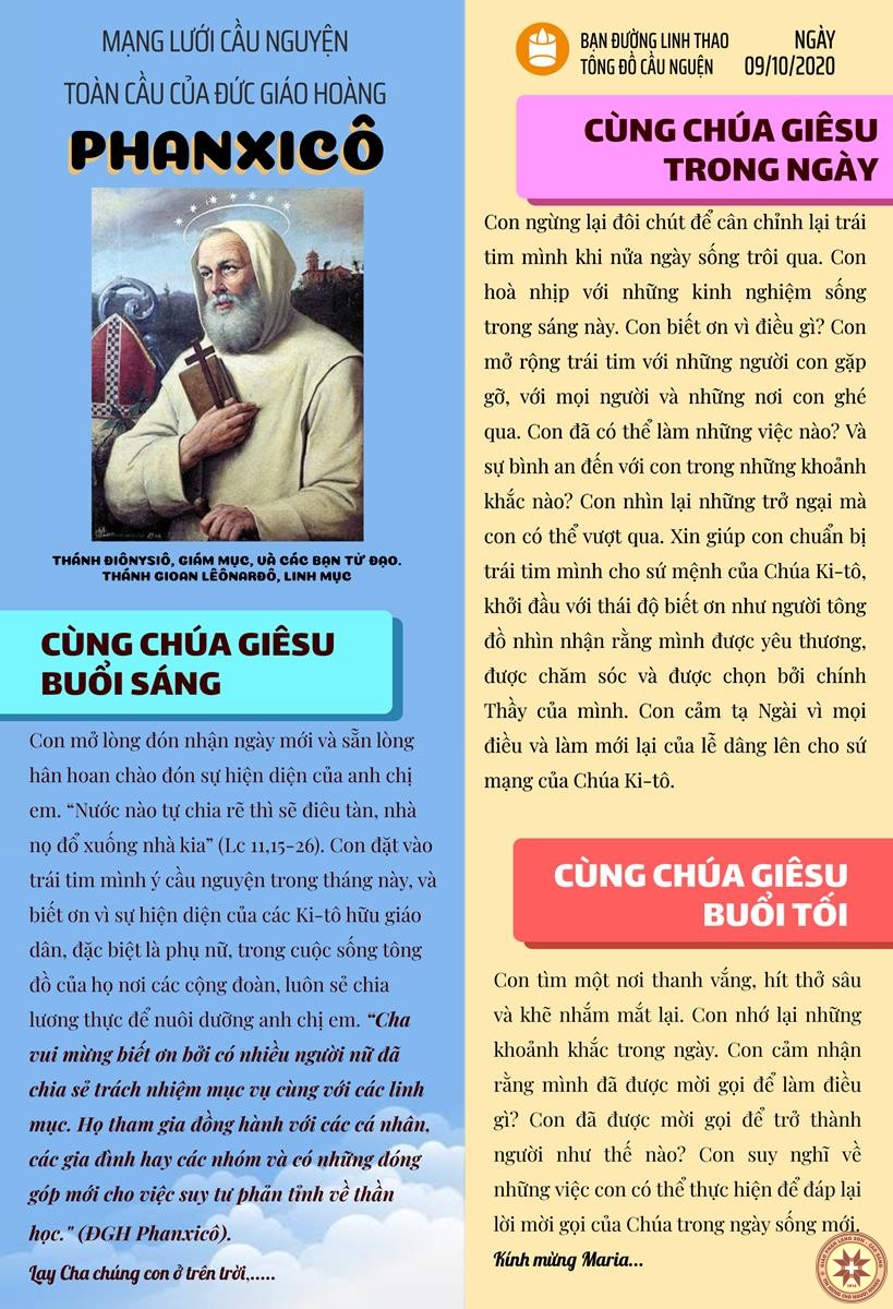 Tông đồ Cầu nguyện ngày 10/10
