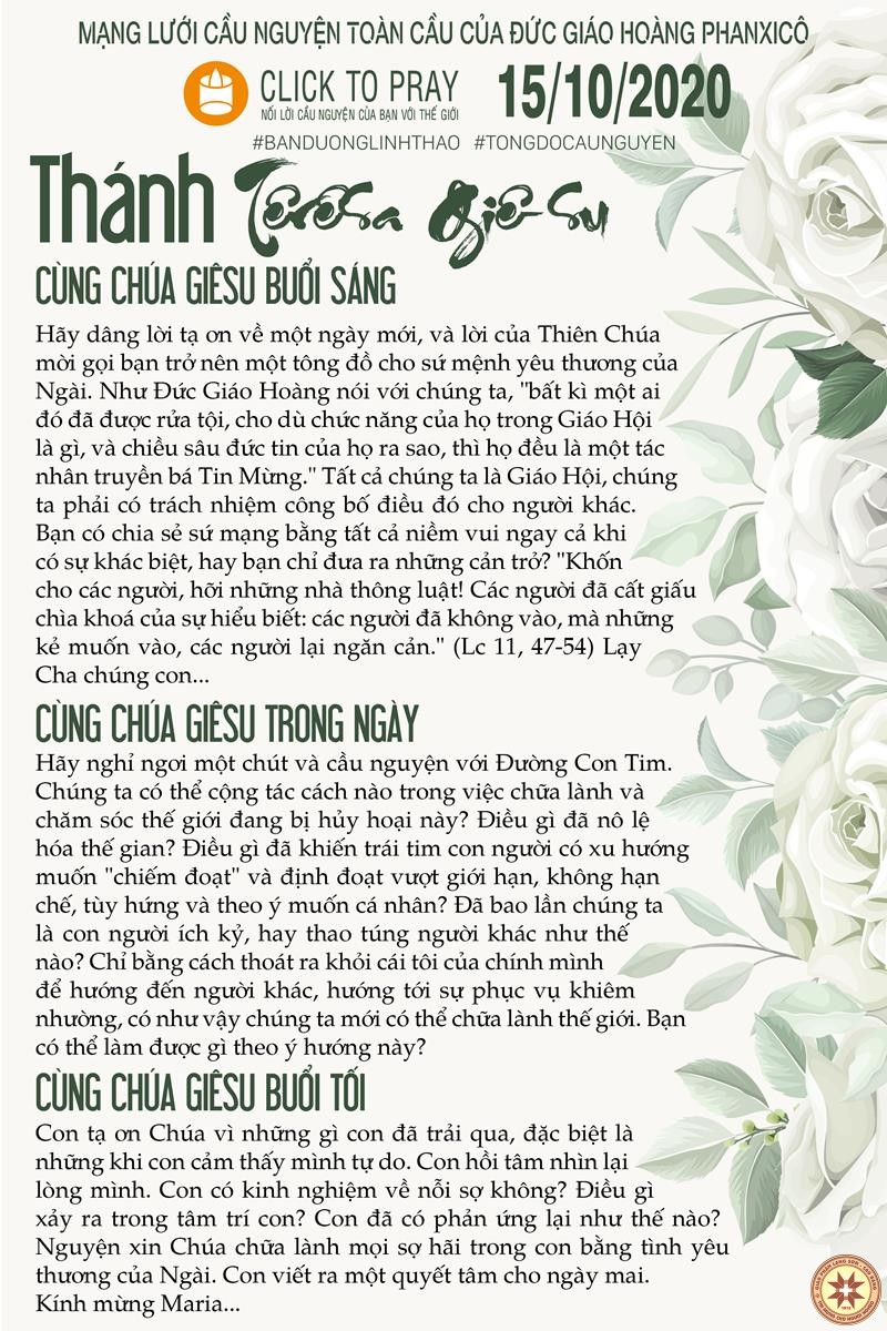 Tông đồ Cầu nguyện ngày 15/10