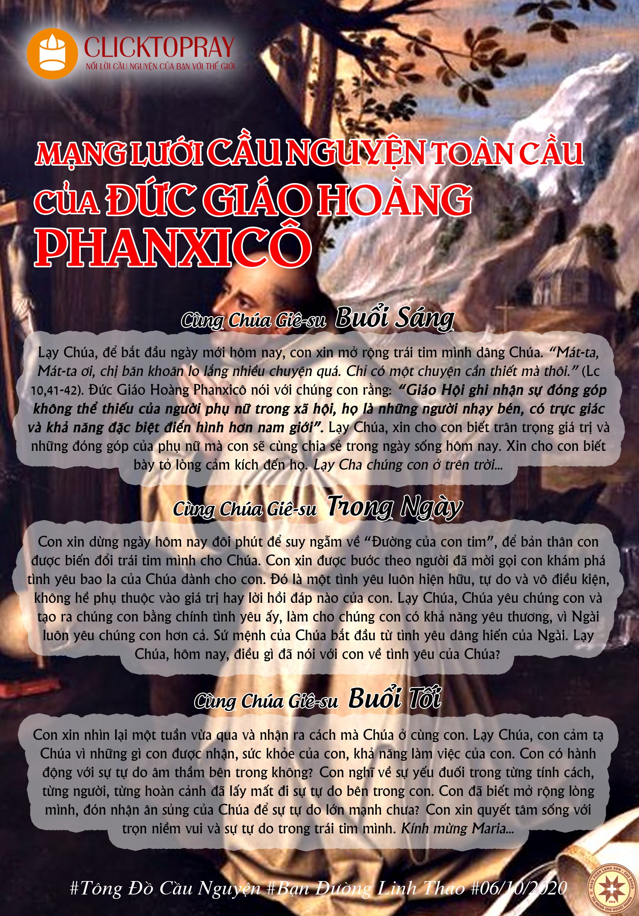 Tông đồ cầu nguyện ngày 06/10