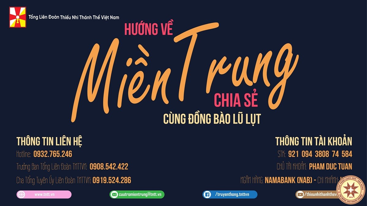 Tổng Liên đoàn Thiếu Nhi Thánh Thể Việt Nam: Thư Kêu Gọi Trợ Giúp nạn nhân lũ lụt miền Trung