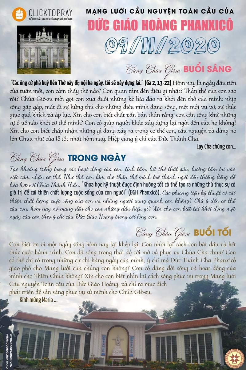 Tông đồ Cầu nguyện ngày 09/11