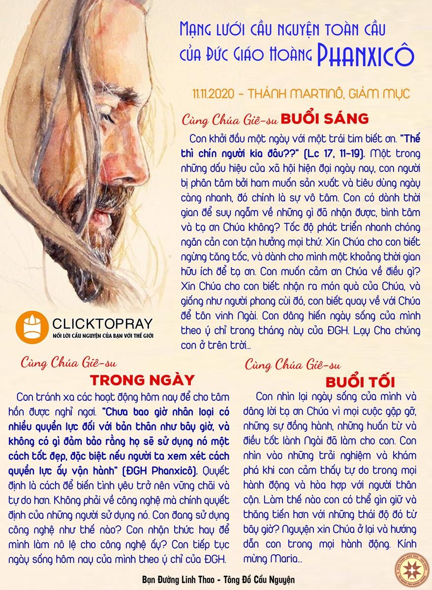 Tông đồ Cầu nguyện ngày 11/11