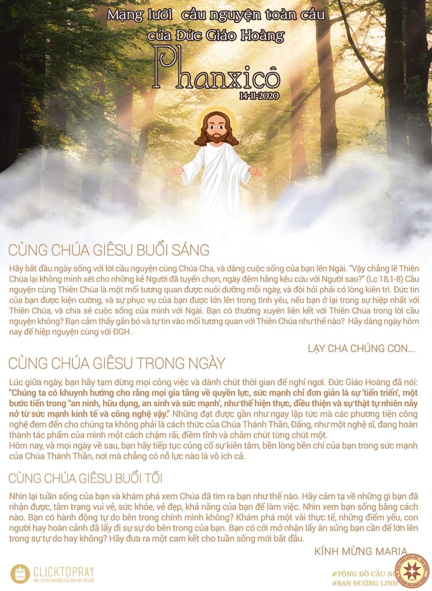 Tông đồ Cầu nguyện ngày 14/11